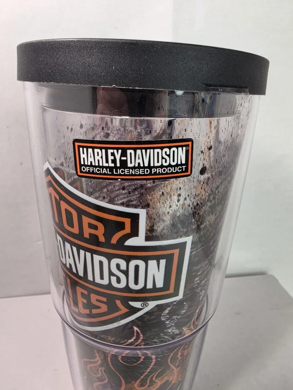 Harley Davidson Motor Cycles Tervis Tumbler 24oz Flame Fire Splatter Travel Cup
